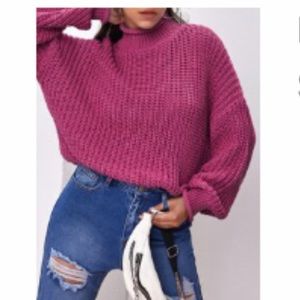 Drop Shoulder Chunky Knit Sweater